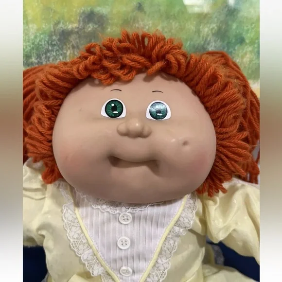 Cabbage Patch Kids Doll Twins Red Yarn Hair Green Eyes Dimple 1985 Vintage 80s